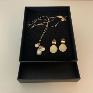 Ann Taylor Gold necklace & earring set